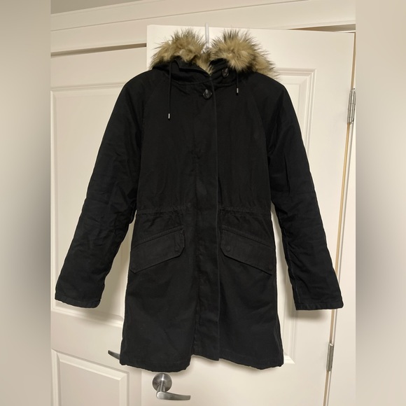 Community Anion Parka with Fur, Black, Small - Picture 1 of 9